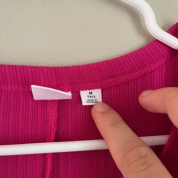 Gap Womens Pink Tank Dress Medium Tall Midi Sleeveless Stretch Pullover Bodycon - Picture 3 of 9